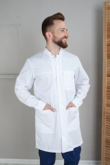 Чоловічий медичний халат (вкорочений/білі кнопки) "Богдан"