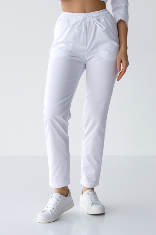 Женские медицинские брюки (белые)