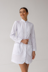 Женский медицинский халат (укороченный / длинный рукав ) "Олимпия"