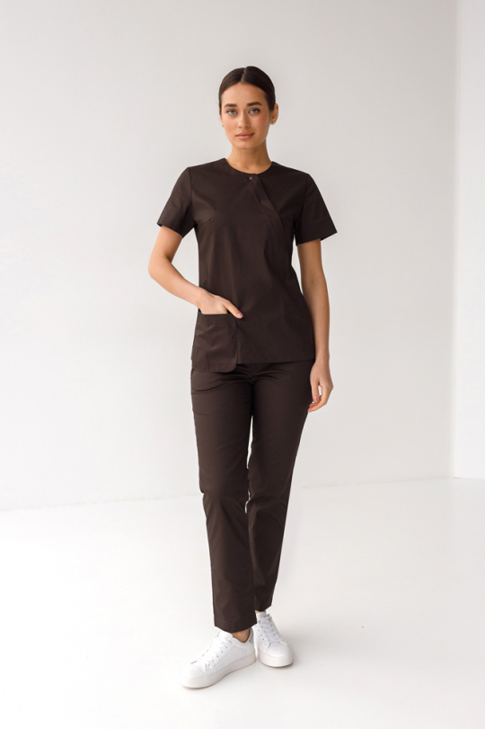 Жіночий медичний костюм (шоколад) "Меггі" 