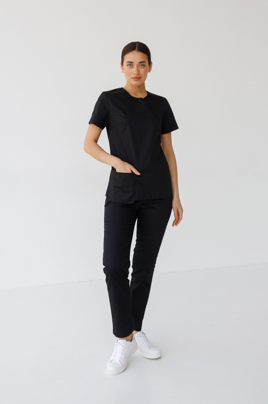 Женский медицинский костюм (черный) "Мэгги"