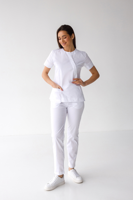 Женский медицинский костюм (белый) "Мэгги"