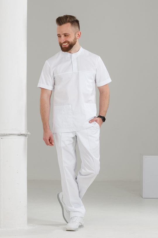 Чоловічий медичний костюм (білий) "Максим" 