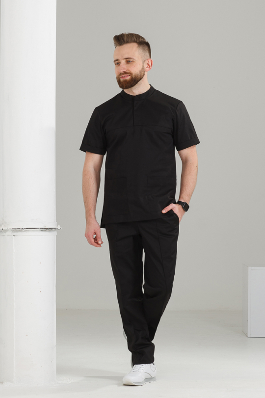 Чоловічий медичний костюм (чорний) "Максим"