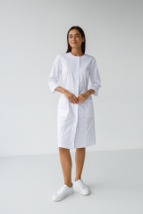 Жіночий медичний халат (білий / подовжений) "Венера" 