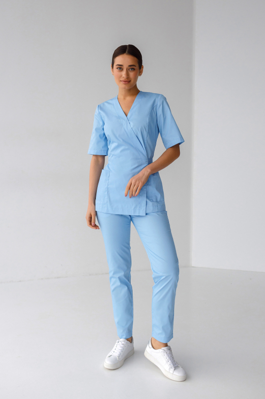 Женский медицинский костюм (голубой) "Мирра"