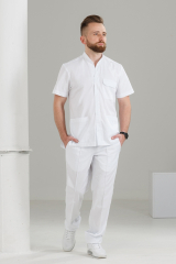 Чоловічий медичний костюм (білий) "Роман" 
