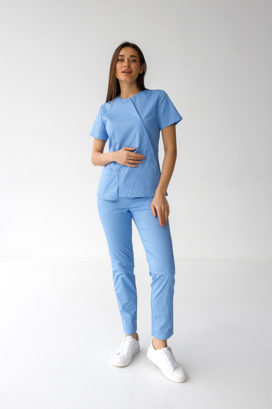 Женский медицинский костюм (голубой) "Мэгги"