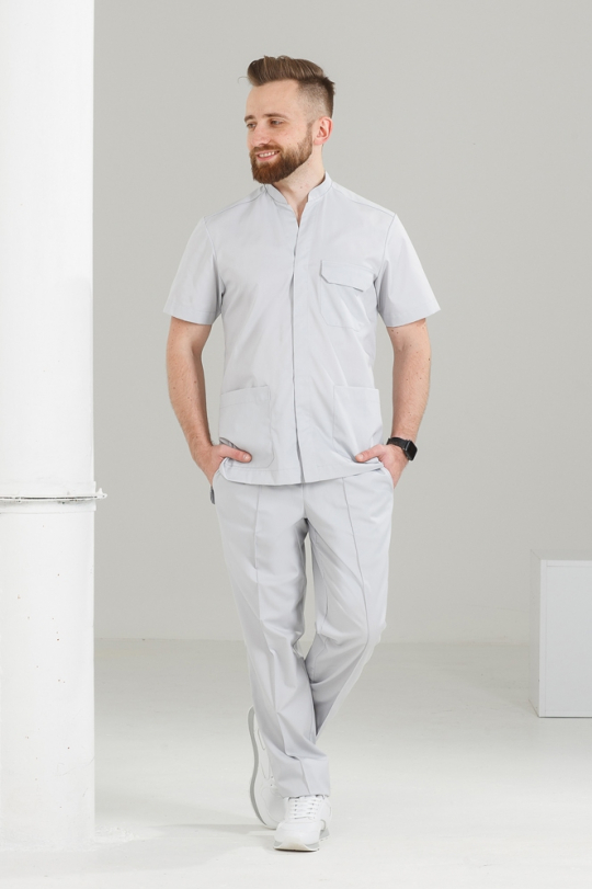 Мужской медицинский костюм (серый) "Роман"