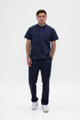 Чоловічий медичний костюм (синій / стрейч) "Фелікс"