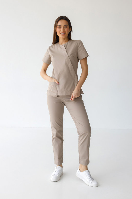 Женский медицинский костюм (песочный) "Мэгги"