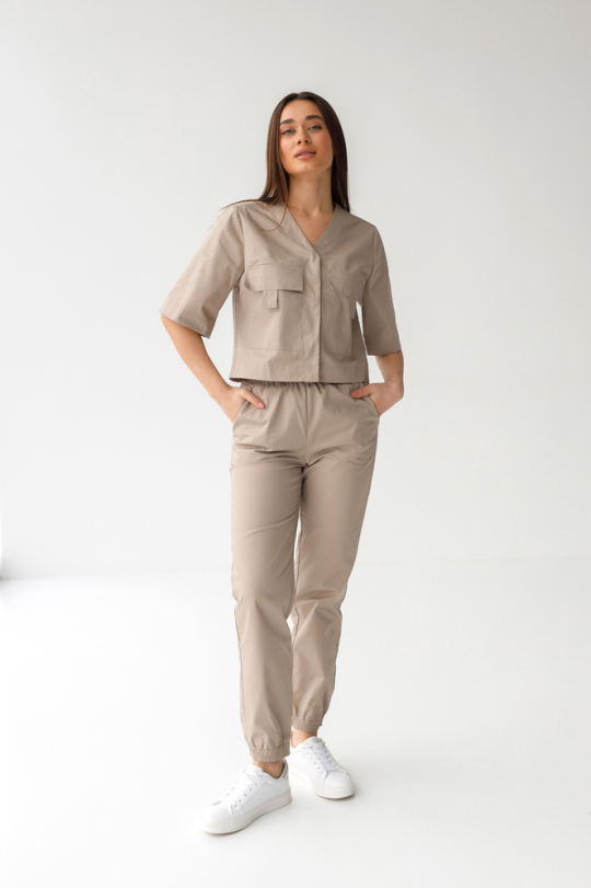 Жіночий медичний костюм (пісочний) "Івона" 