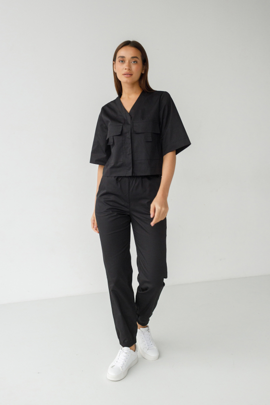 Женский медицинский костюм (черный) "Ивона"