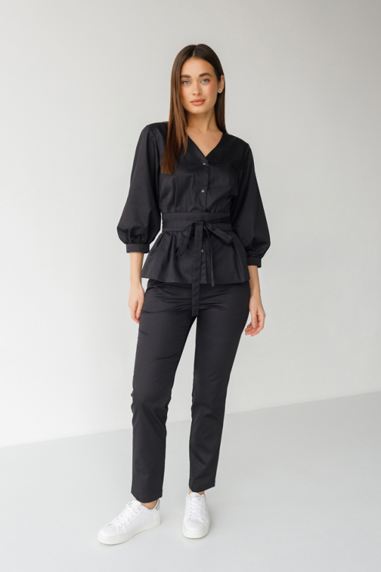 Жіночий медичний костюм (чорний) "Жасмін" 
