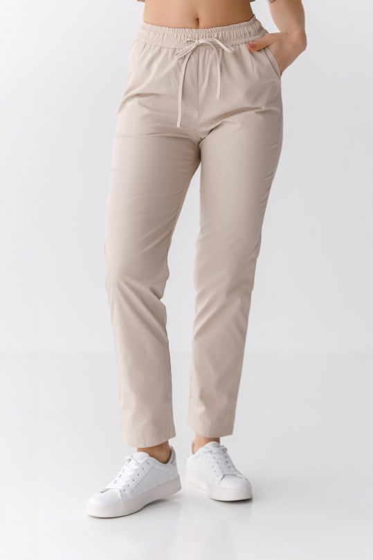 Женские медицинские брюки (крем)