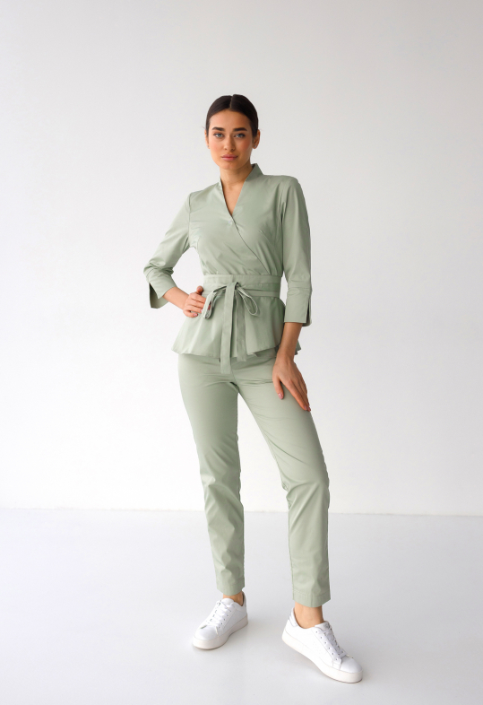 Жіночий медичний костюм (фісташка) "Жаклін"