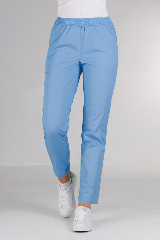 Женские медицинские брюки (голубые/тонкий хлопок)
