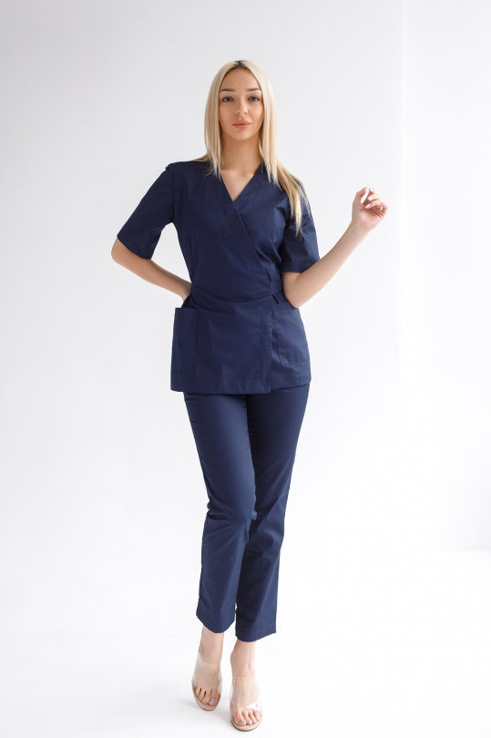 Женский медицинский костюм (синий) "Мирра"