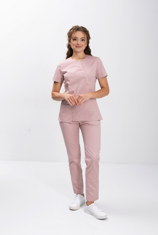 Женский медицинский костюм (пудра) "Мэгги"