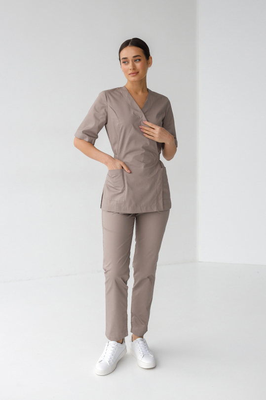 Женский медицинский костюм (мокко) "Мирра"