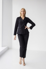 Жіночий медичний костюм (стрейч/чорний) "Віолетта"