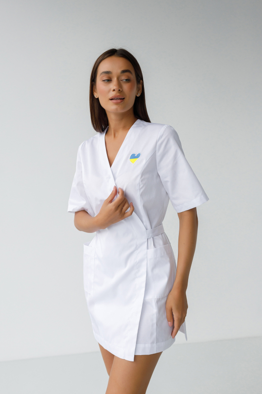 Жіночий медичний халат-туніка ("Україна в серці") "Мірра"