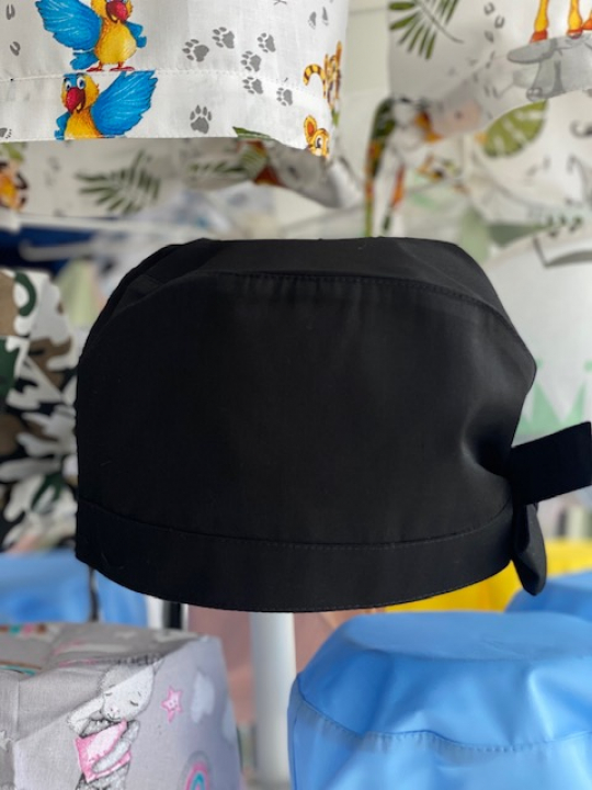 Медична шапочка (чорна з зав‘язкою)