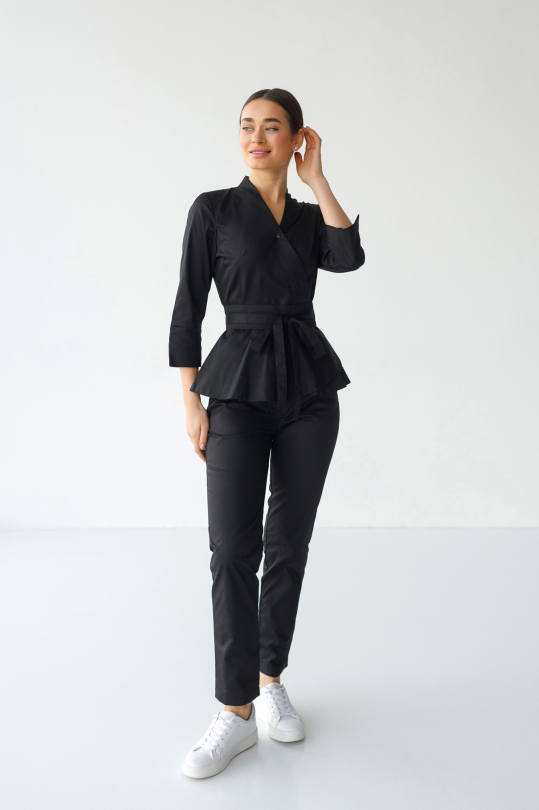 Жіночий медичний костюм (чорний) "Жаклін"