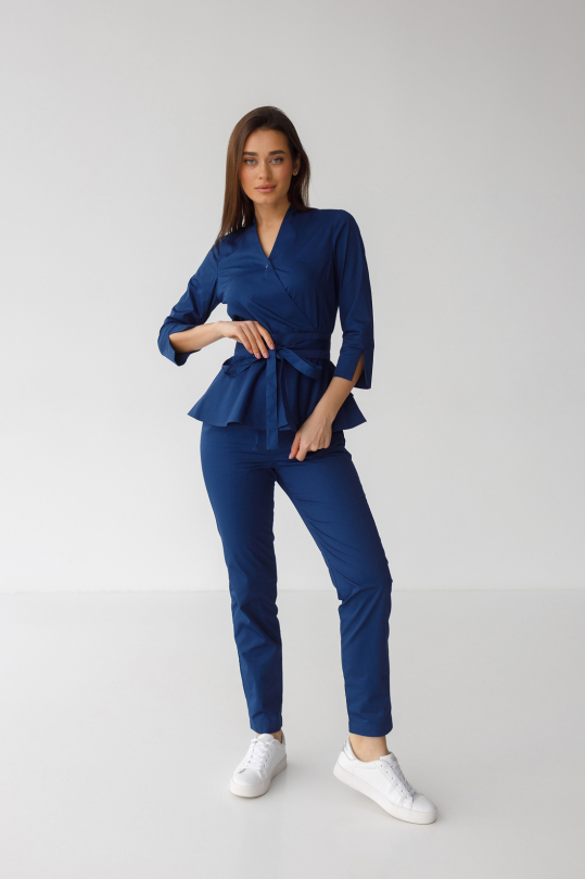 Жіночий медичний костюм (синій) "Жаклін"