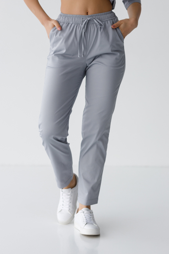 Женские медицинские брюки (стрейч / серые)