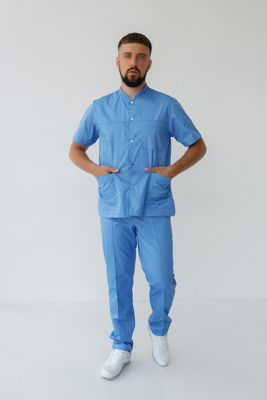 Чоловічий медичний костюм (блакитний) "Олексій"
