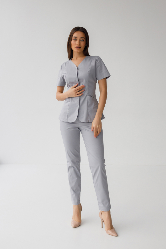 Женский медицинский костюм "Соломия" (стрейч / серый)