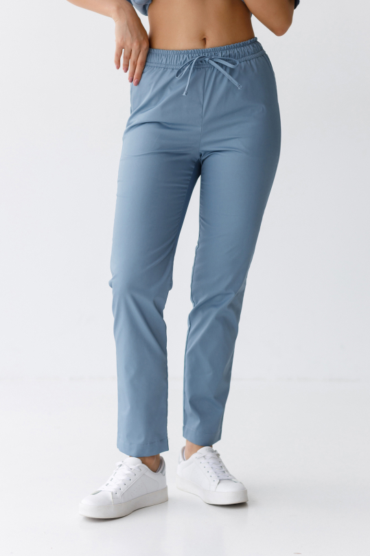 Женские медицинские брюки (серо-голубые)