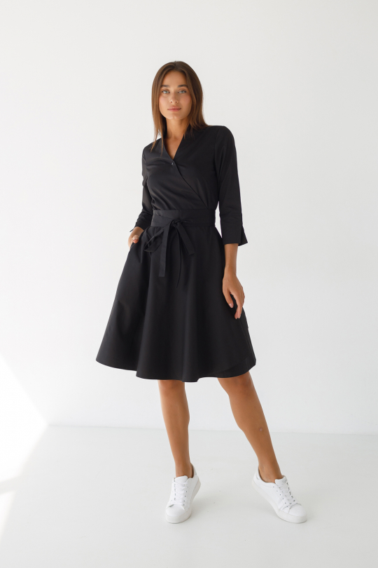 Жіночий медичний халат (чорний) "Жаклін"