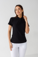 Женская футболка поло  (черный)