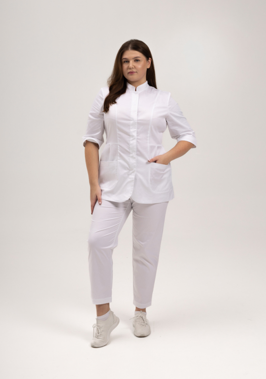 Женский медицинский костюм (стрейч / Plus Size) "Олимпия"
