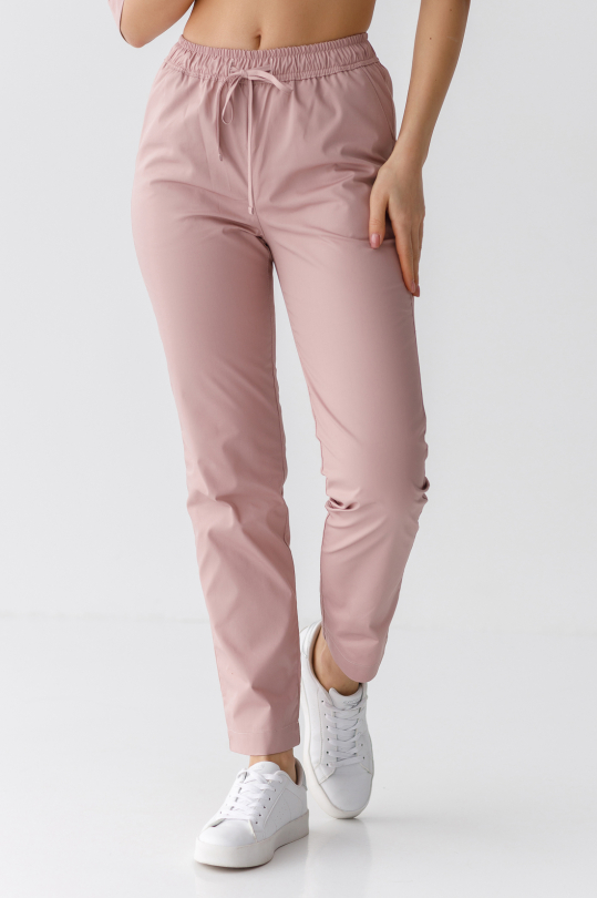 Женские медицинские брюки (стрейч /пудра)