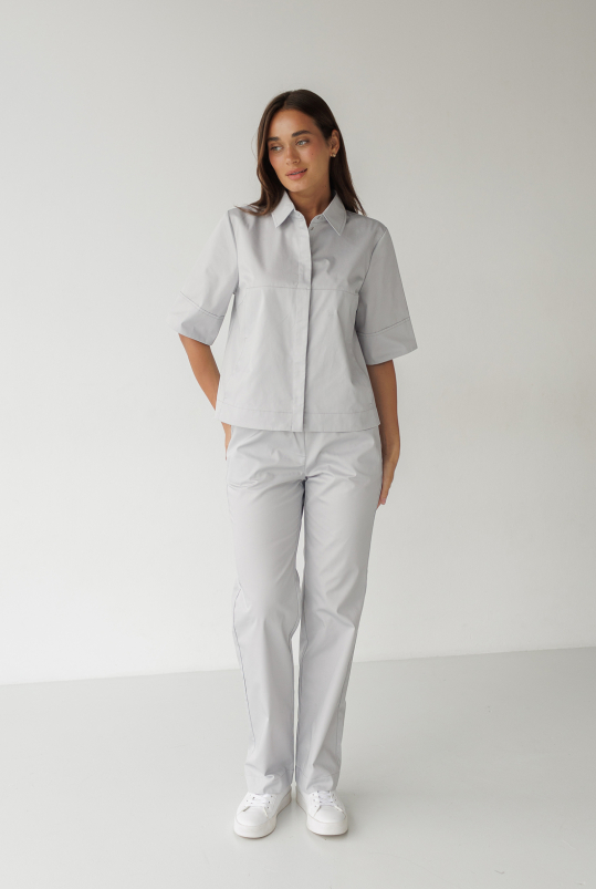 Женский медицинский костюм (серый) "Адель"