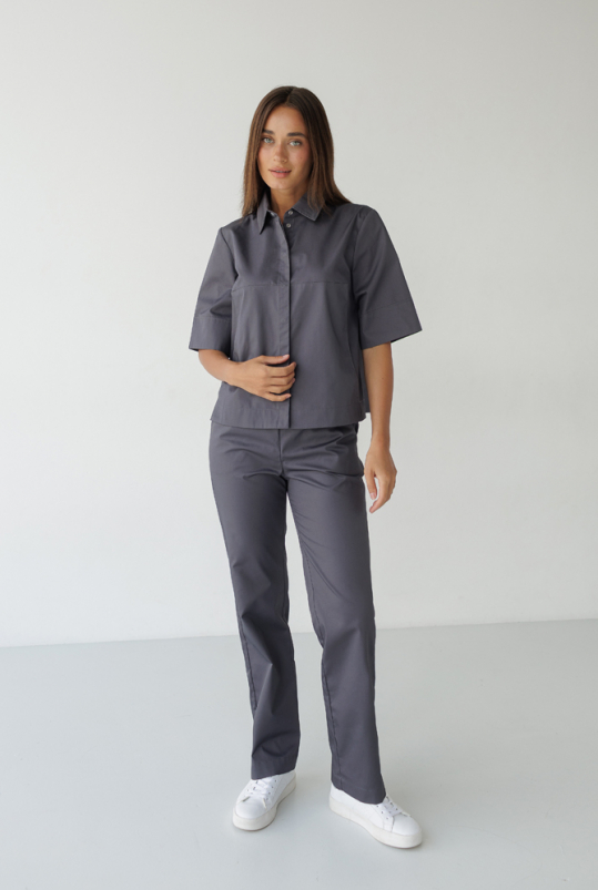 Женский медицинский костюм (графит) "Адель"