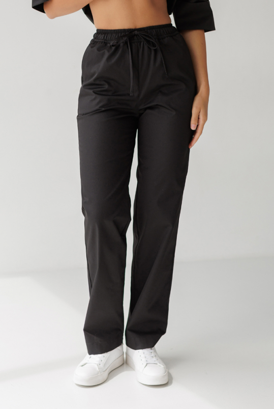 Женские медицинские брюки "Адель" (черные/удлиненные)