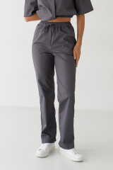 Жіночі медичні штани "Адель" (графіт / подовжені)