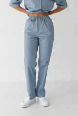 Жіночі медичні штани "Адель" (сіро-блакитний / подовжені)