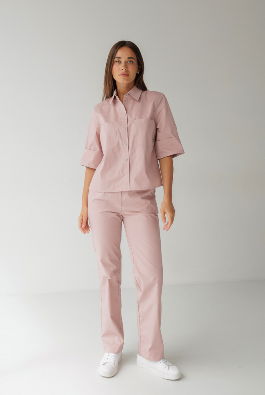 Женский медицинский костюм (пудра) "Аманда"