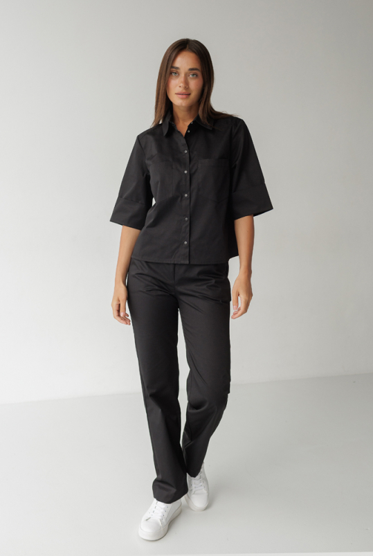 Женский медицинский костюм (черный) "Аманда"