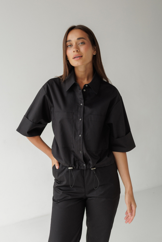 Женский медицинский костюм (черный) "Агнес"