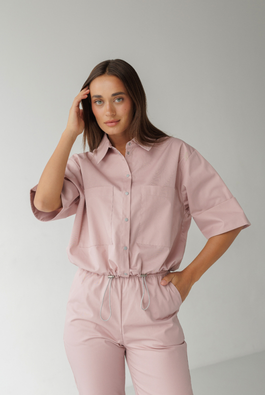 Женский медицинский костюм (пудра) "Агнес"