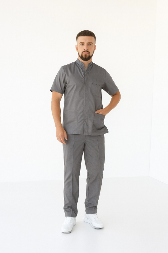 Мужской медицинский костюм (темно-серый) "Роман"