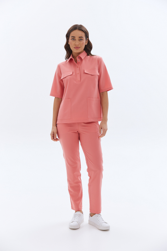 Женский медицинский костюм (корал / premium) "Лорен"