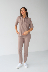 Жіночий медичний костюм (мокко / premium) "Лорен"
