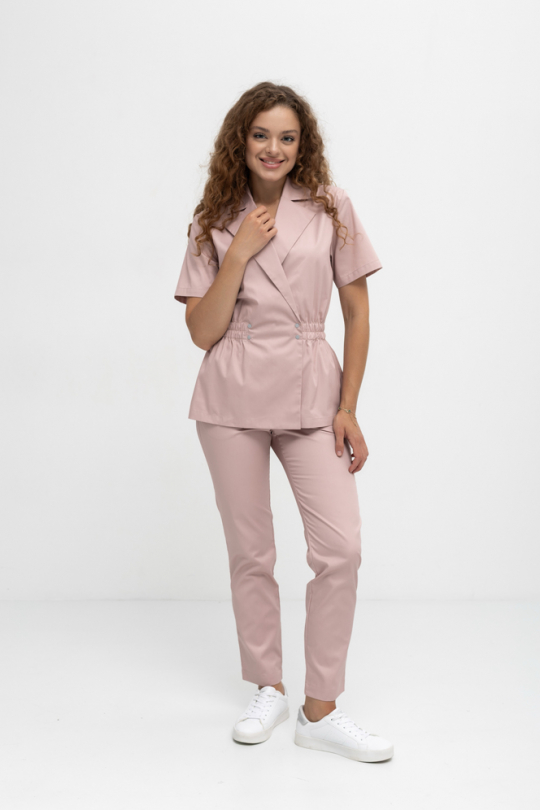 Женский медицинский костюм (пудра) "Керол"